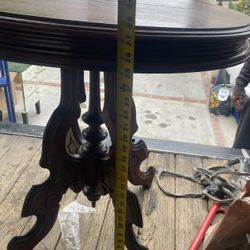 2 Oval Wood End Tables Vintage Style