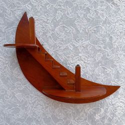 Vintage Moon Wooden Curio Shelf