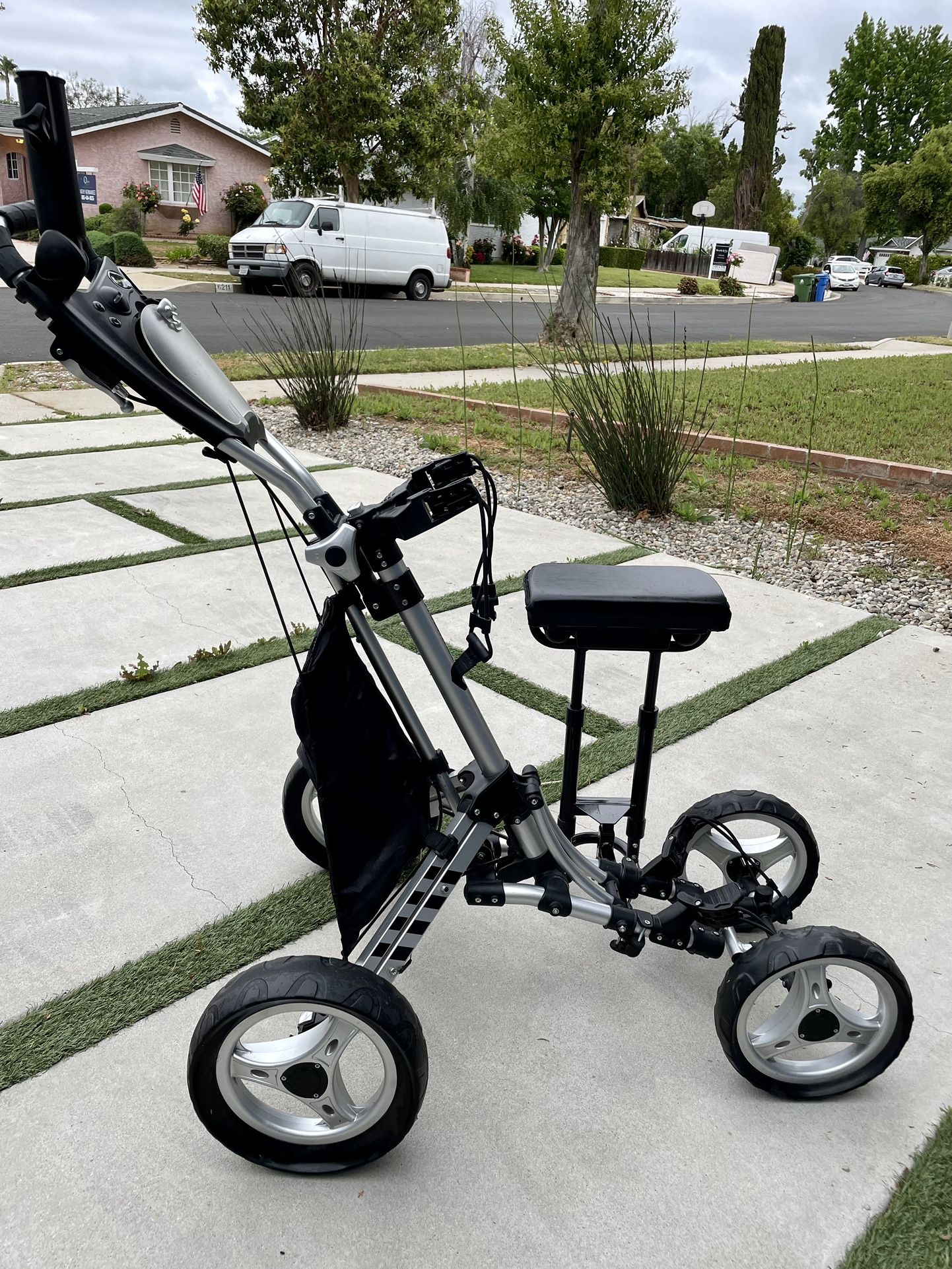 TourTrek 4 Wheel Golf Push Cart w/ Seat