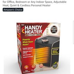 Heater Instant Heat - Copper Infused Ceramic Technology Space Heater, 1200 Watts, Portable Heater for Office, Bedroom or Any Indoor Space, Adjustable 