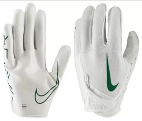 Brand New Nike Vapor Jet Football Gloves White Green MEN Sizes Small, XL, 2XL