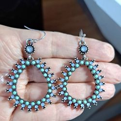 Large Blue Drop Earrings