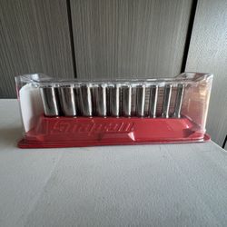 Snap On 10 pc 1/4" Drive 12-Point SAE Flank Drive® Deep Socket Set (3/16–9/16"