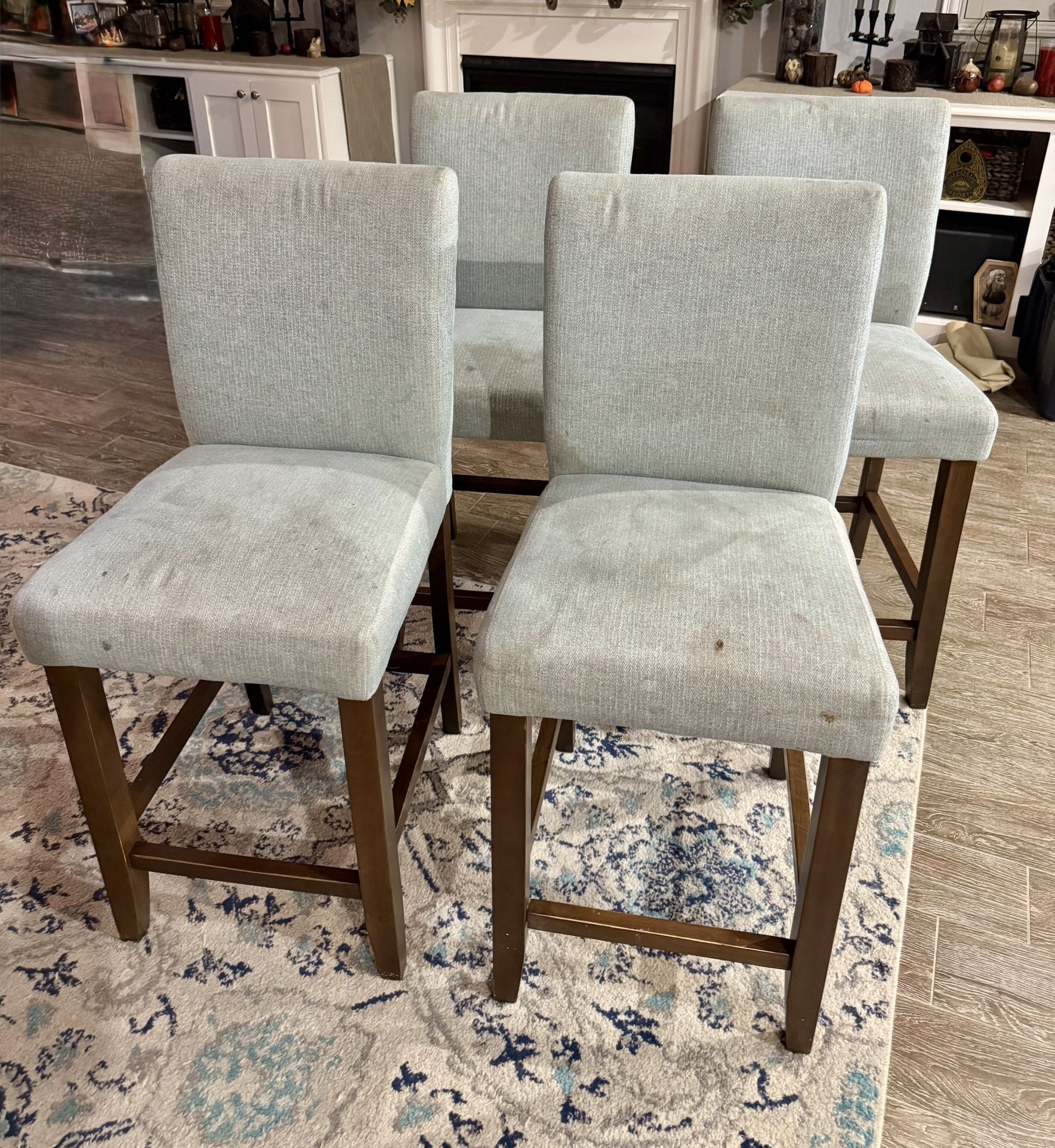 Free - Set Of Four Upholstered Bar Stools