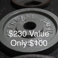 Weights Plates For Olympic Sized Bar/ Curl Bar