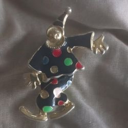 Vintage Clown Brooch