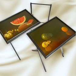 Foldable AMEX serving Tables Set, Vintage Mid Century