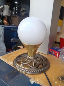 Restored brass table lamp