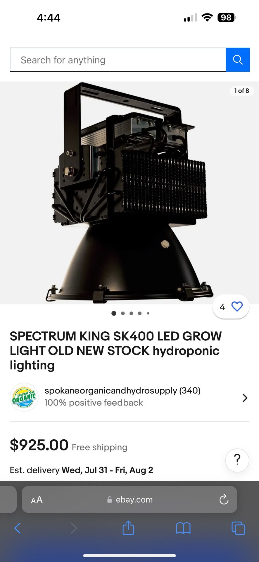 SPECTRUM KING SK400 LED GROW LIGHT