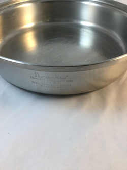 VINTAGE DUNCAN HINES 3 PLY STAINLESS STEEL 18-8 10" FRY SKILLET No Lid USA