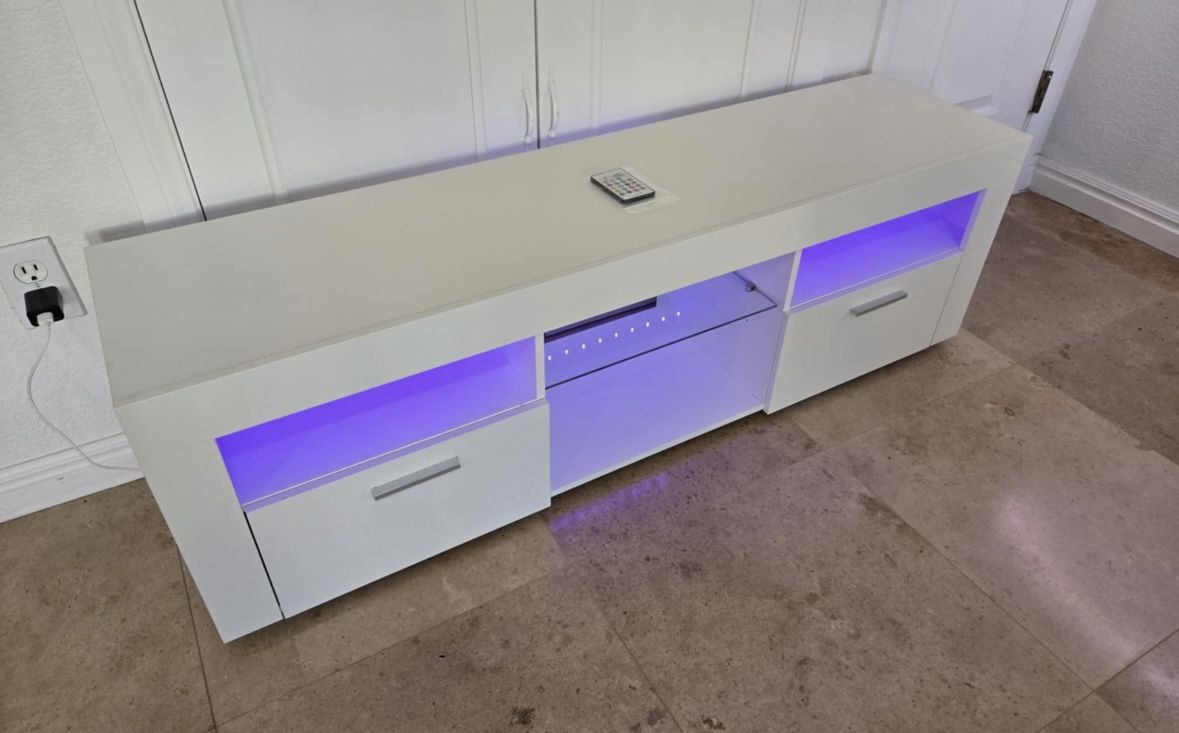 Brand New Entertainment Center/ TV Stand With LED Lights