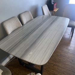 Blue gray marble Table