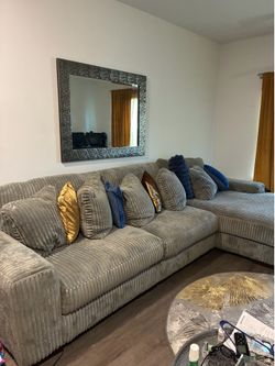 Grey Plush Sofa
