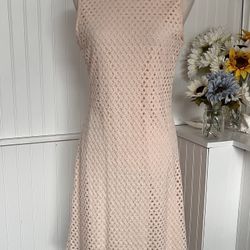 Peach Lace Sleeveless Dress