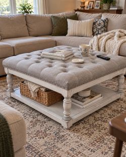 Square Tufted Ottoman / Coffee Table