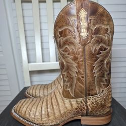 Cody James Caiman Belly Western Boots Broad Square Toe BB90 Men's Size 9.5 EE