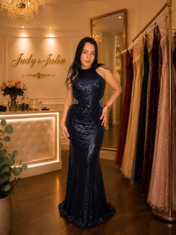✨ JJ008 Midnight navy blue Queen Mermaid Gown ✨