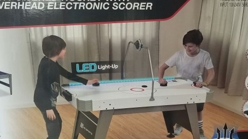 Brand New! Sports 60 inch Air Powered Hockey Table with Overhead LED Electronic Scorer
