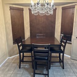 Ashley Tall Brown Dining Table