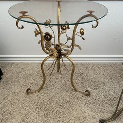 Rare And Wonderful Regency Gold And Glass Accent Table