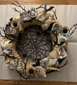 Beachy Handmade Halloween Wreath