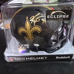 NFL Ricky Williams Signed Saints Mini Helmet