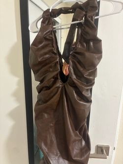 Women’s halter brown dress