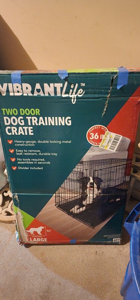 Large (30" Long 23"tall) Two Door Dog Training Crate