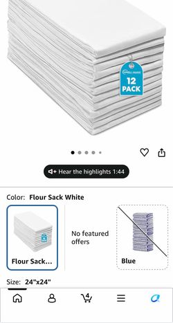 Open never used Flour Sack Kitchen Towels 24"x24" (12 Pack) – 100% Cotton, Lint-Free, High Absorbent Tea Towels – Perfect for Dish, Baking, Crafting