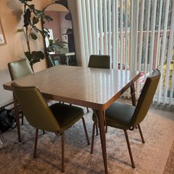 Mid Century 4 Chair Dining Table Set Vintage