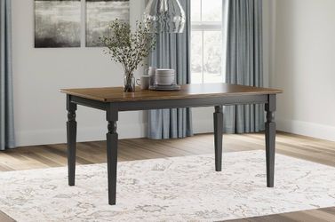 Rustic Farmhouse Dining Room Table, Black & Brown