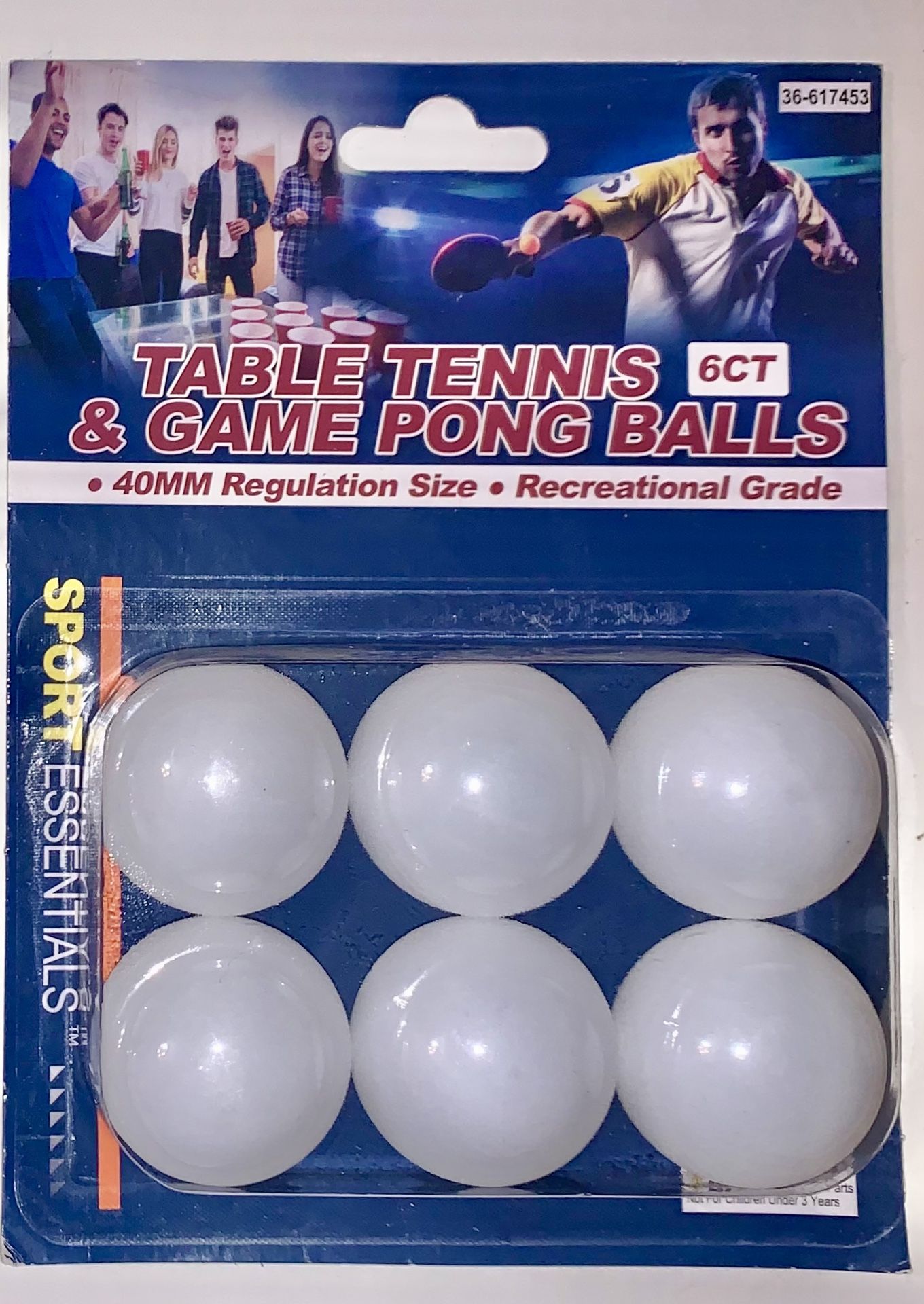 Ping Pong  Balls ; Table Tennis ; Beer Pong  (40 mm  - 6 Pack)