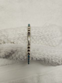 Beautiful Turquoise And Silver Bangle Bracelet Thumbnail