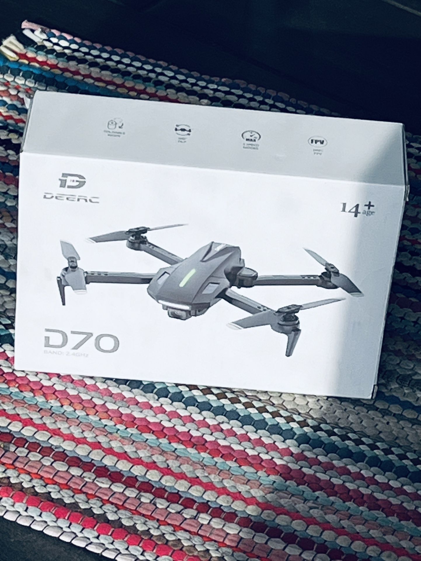 Brand new and sealed DEERC D70 Drone with Camera for Adults and Kids, 720P WIFI FPV RC Quadcopter with Real-Time Transmission, Altitude Hold, All Func