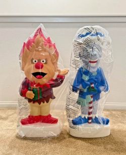 32" Heat and Snow Miser LED Lighted Blow Mold Outdoor Christmas Decor Gemmy