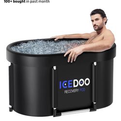 XL 139 Gal Upgrade Oval Ice Bath Tub - 6-Layer Portable Foldable Bathtub with Cover, Hot & Cold Plunge Tub for Athletes, Home Gym & Outdoor Recovery