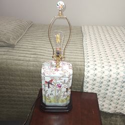 Octagonal Porcelain Ginger Jar Table Lamp , Asian-inspired Floral & Bird Motif from Lamps Plus, $65.00 firm