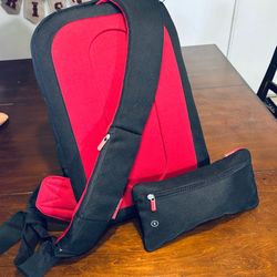 BELKIN Slim Red/Black Backpack for Laptops up to 15.5' Multiple Zippered Pockets