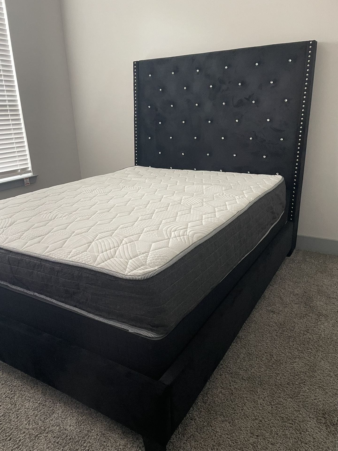 Queen, Size Bedframe, And Mattress And Boxspring