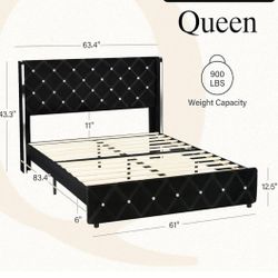 Queen Size Bed Frame With 4 Drawers At Bottom 