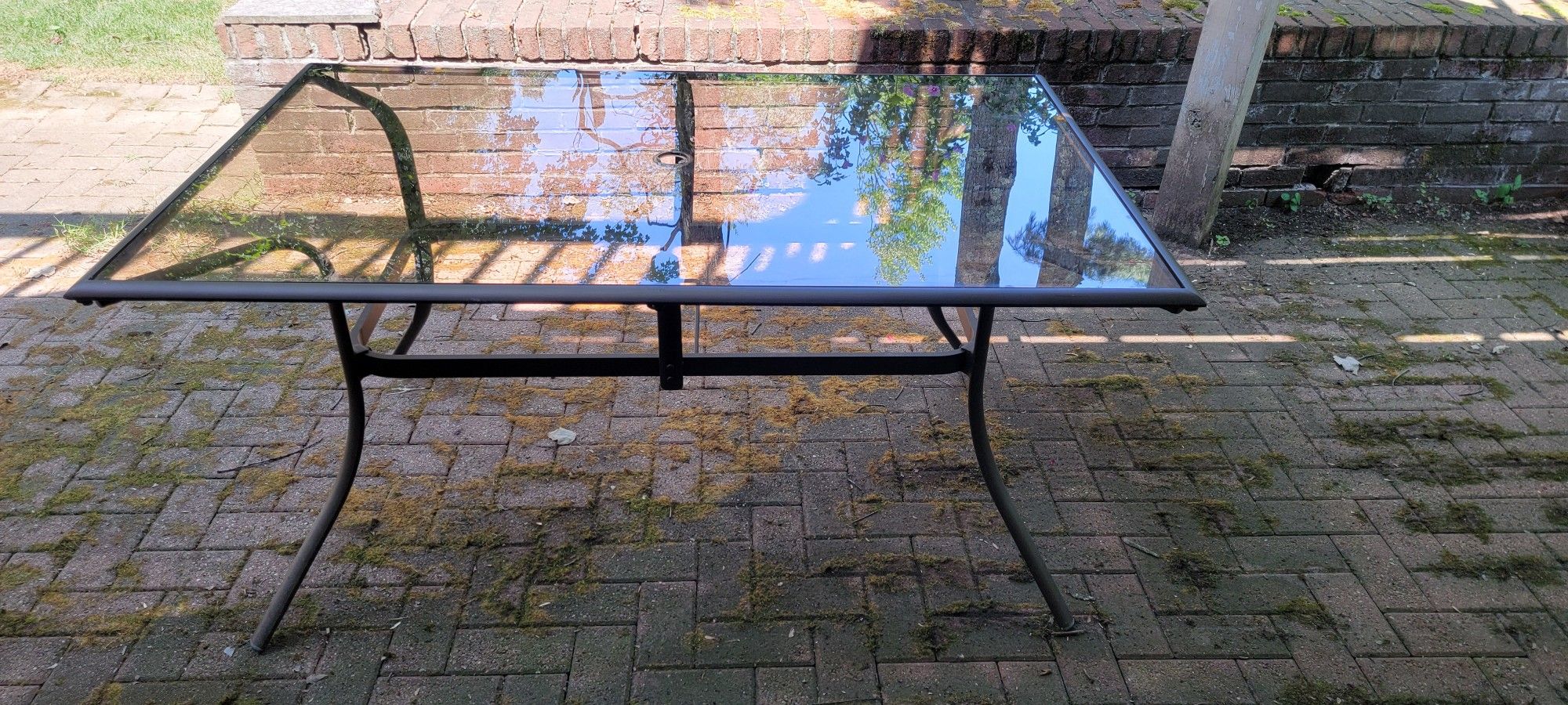 Tempered Glass Rectangular Outdoor Dining Table