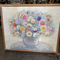 FERRANTE  20th Century FLORAL STILL LIFE OIL ON CANVES