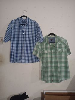 Men's Plaid Short Sleeve Button-Up Shirts Sx XL (5)