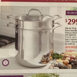 Princess House Stockpot With Steaming Basket - NEW 