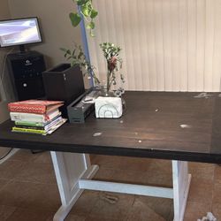 Large Farmhouse-Style Wood Dining Table with Bench