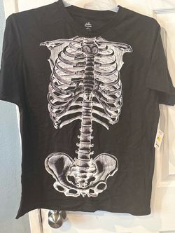 ADULT LARGE SKELETON SHIRT SIZE MEDIUM