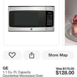 1.1CU  GE STAINLEES MICROWAVE NEW
