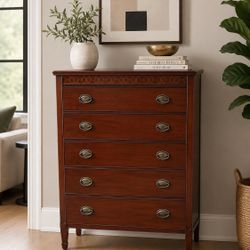 Antique 5 Drawer Wooden Dresser
