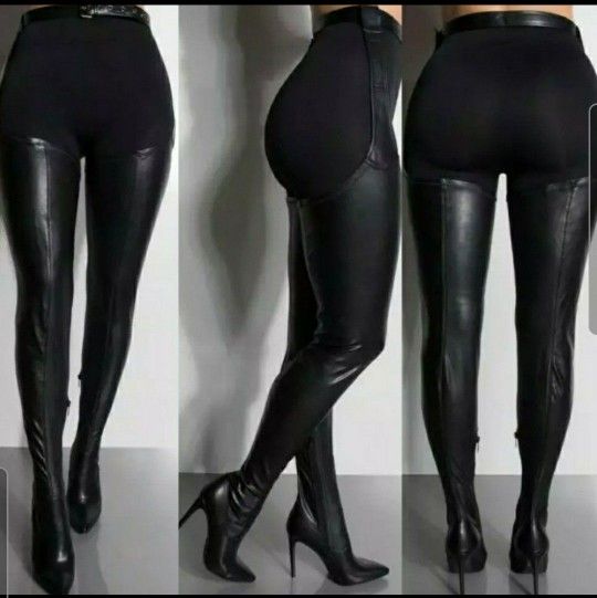 Thigh High Boot Heels With Belt