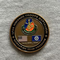 Operations iraqi  freedom coin prsntd by sergeant major for excellence